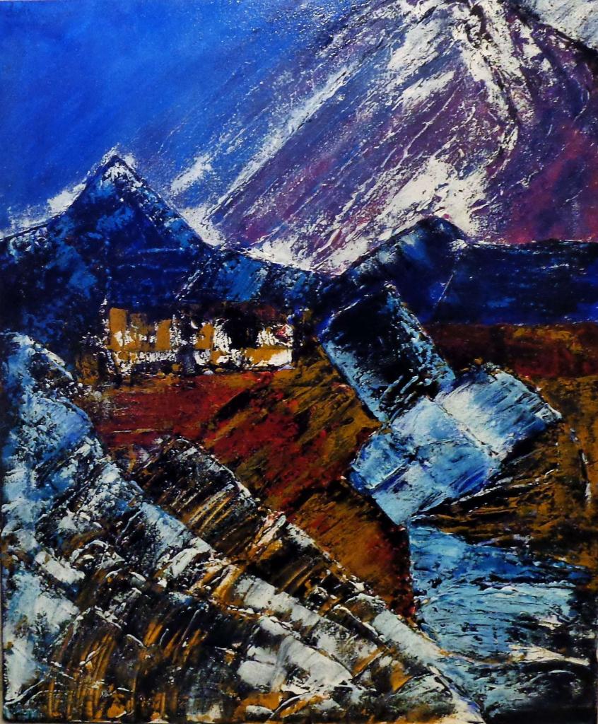 Des montagnes abstraites  Peintures de montagne, Image montagne