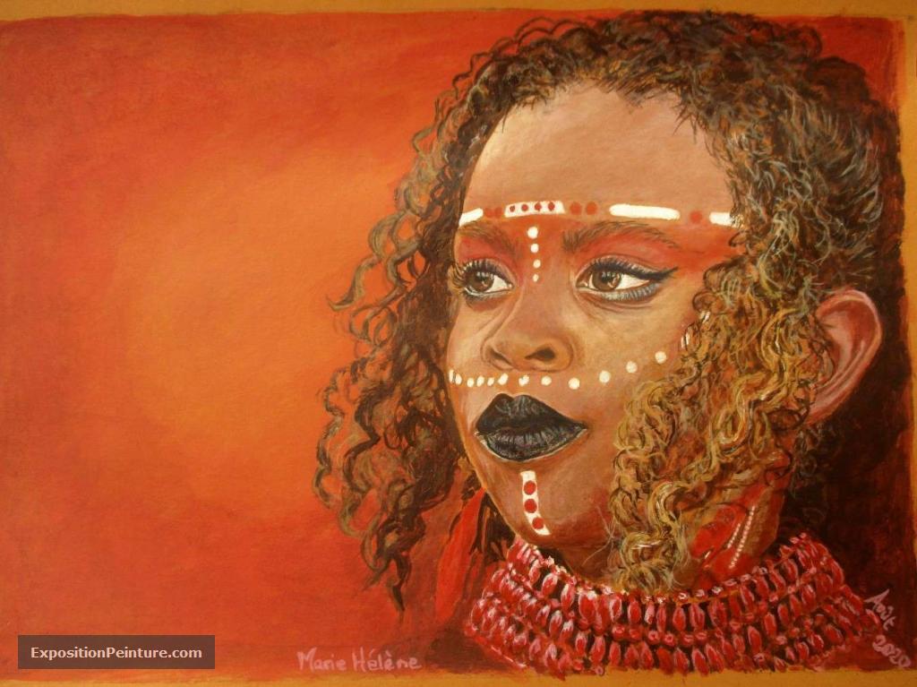 Peinture Ailyah, femme de feu