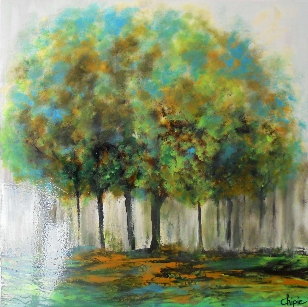 Peinture arbres doux