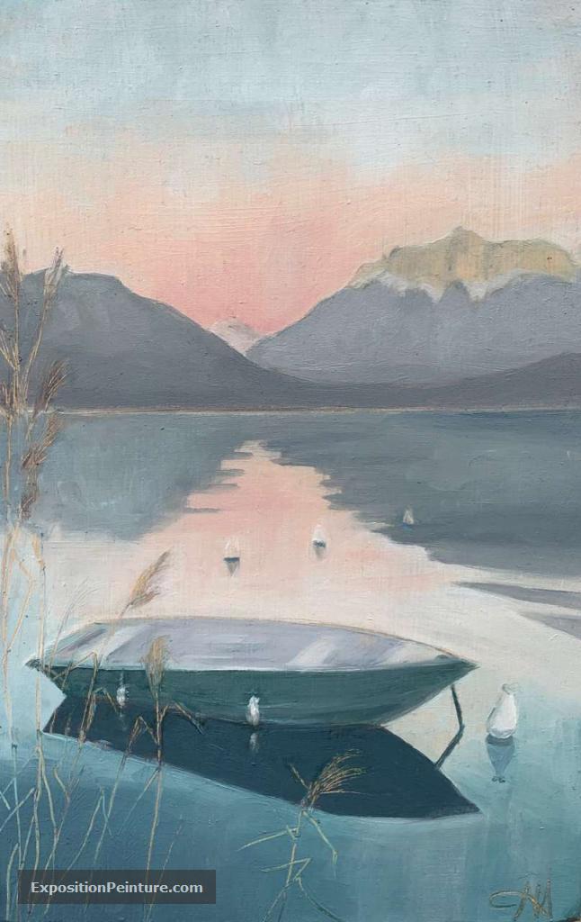 Peinture Barque sur le Lac