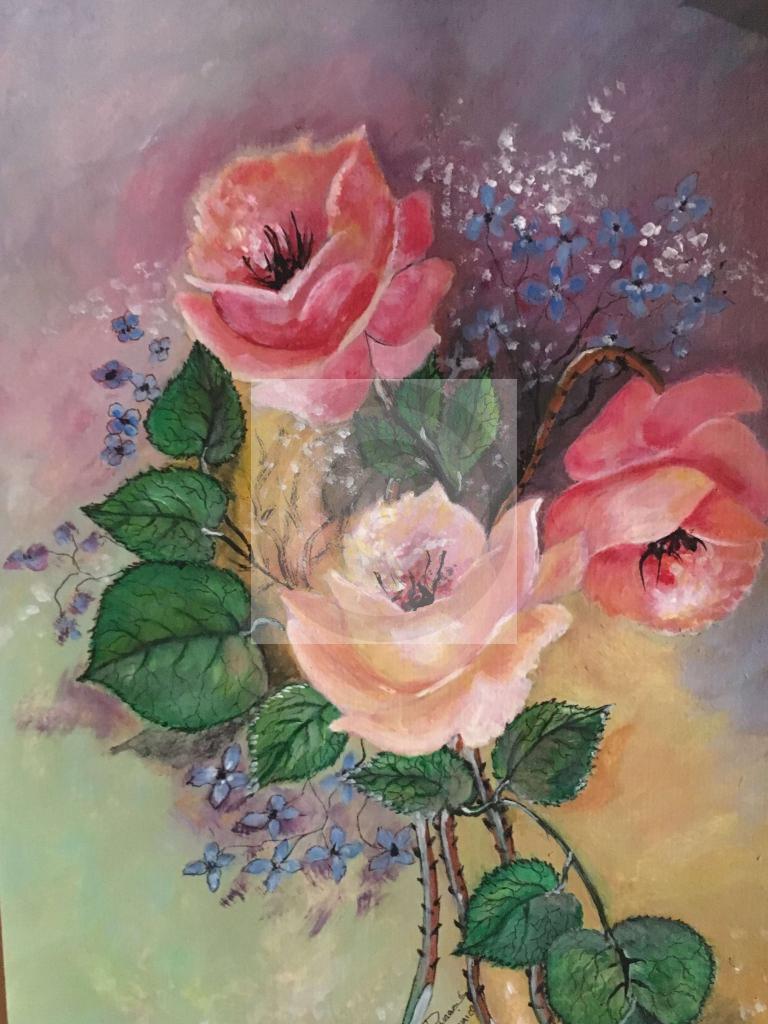 Peinture bouquets de roses