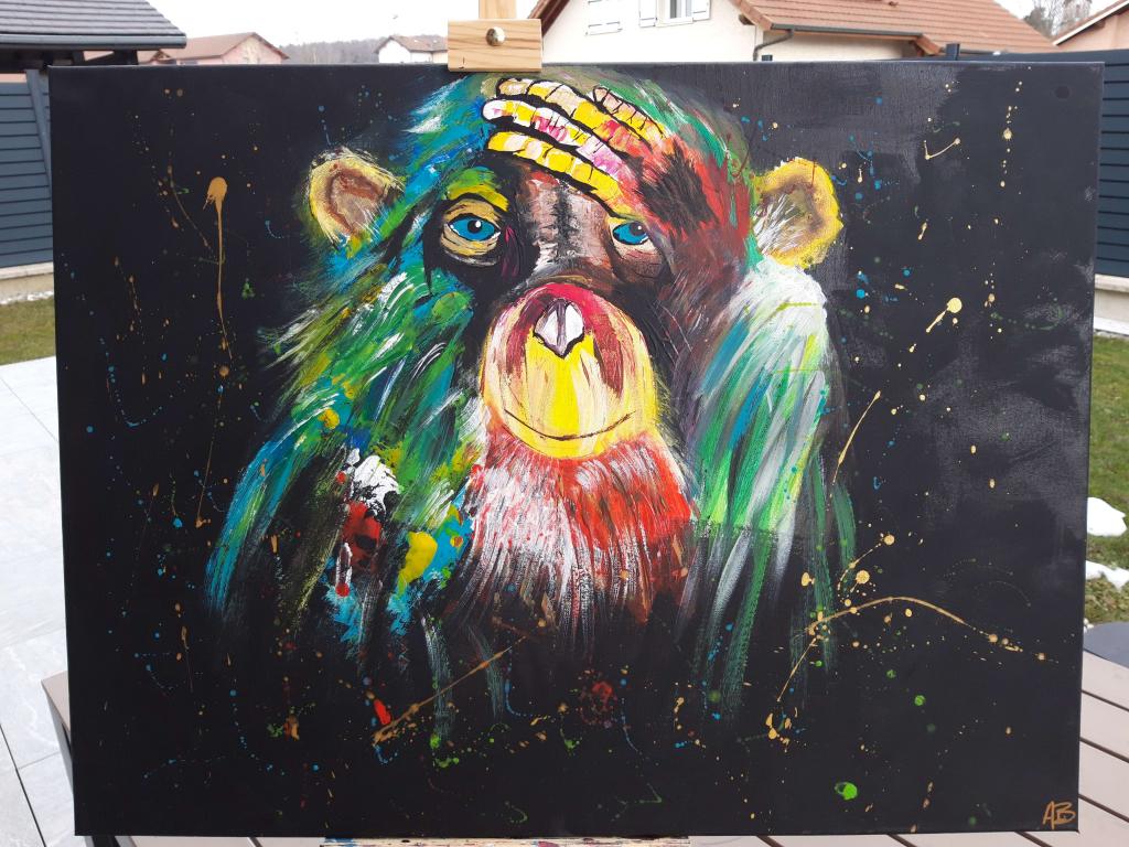 Peinture chimpanzé pop art