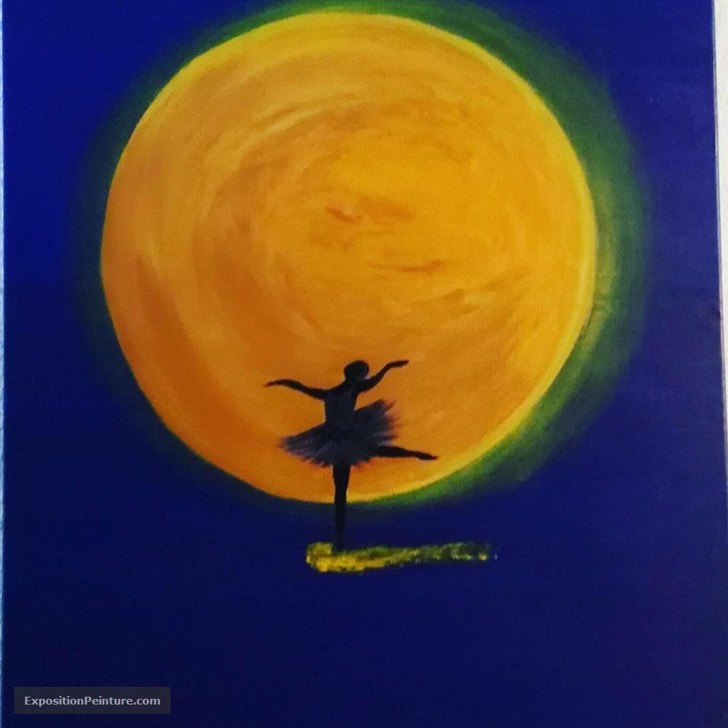 Peinture danse avec la lune