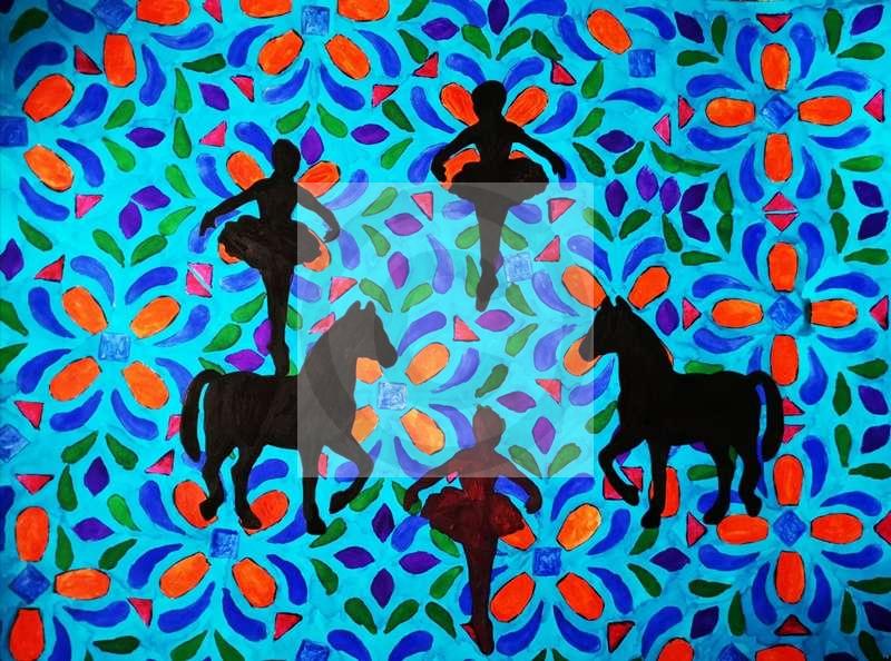 Peinture Danseuses et chevaux