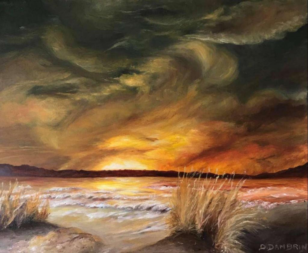 Peinture Dunes au coucher de soleil