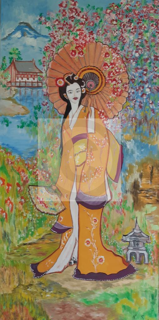 Peinture Estampe Japonaise  Geisha