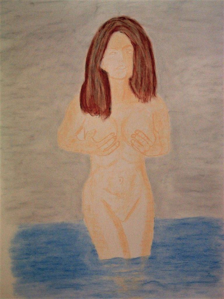 Peinture Femme sortant du bain