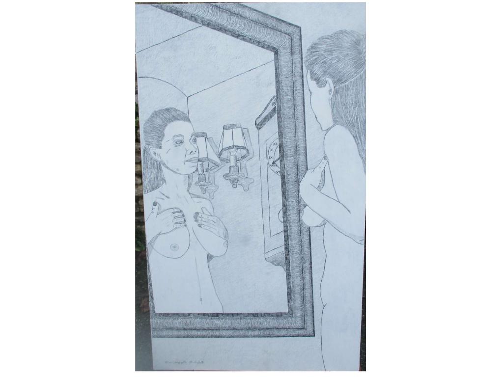 Carte virtuelle Femme nue devant son miroir avec appliques 13-1-20