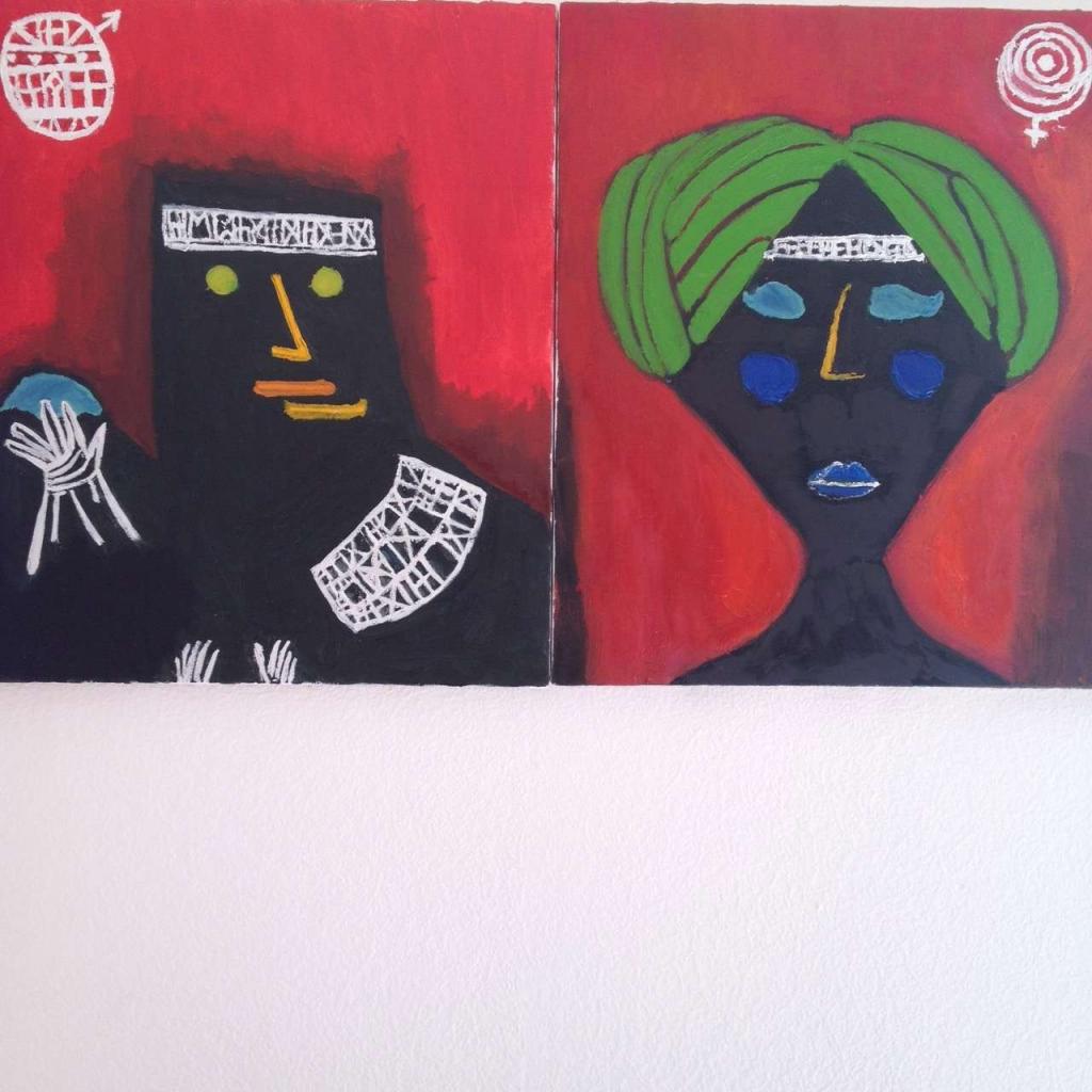Carte virtuelle Le Couple Africain d'après Paul Klee