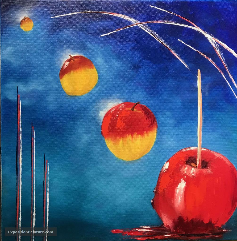 Carte virtuelle Peinture à l'huile - Pomme d'Amour-Abstrait