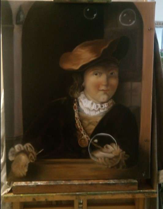 Carte virtuelle Rembrandt  "etude l'enfant et la bulle de savon"