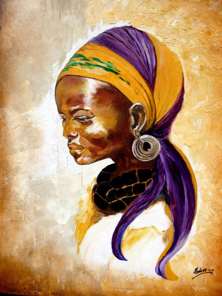 Carte virtuelle Femme Africaine a la boucle d'oreille