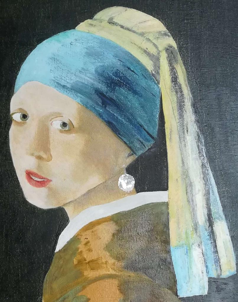 Peinture Jeune fille à la perle
