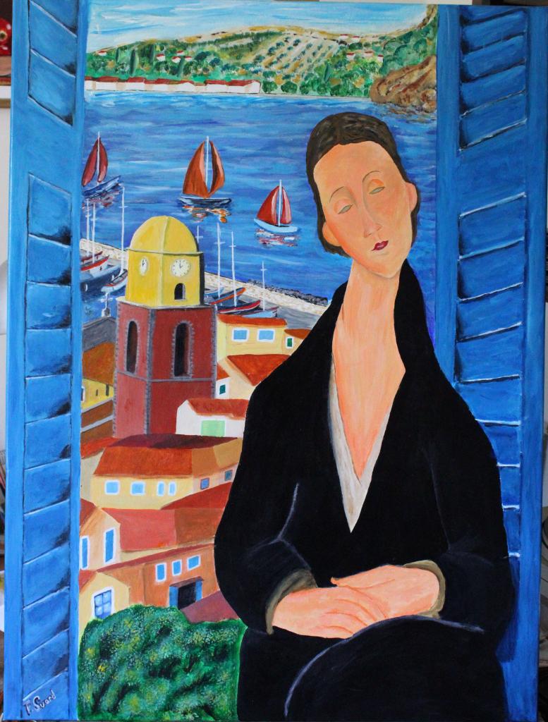 Peinture Jeune fille de St Tropez