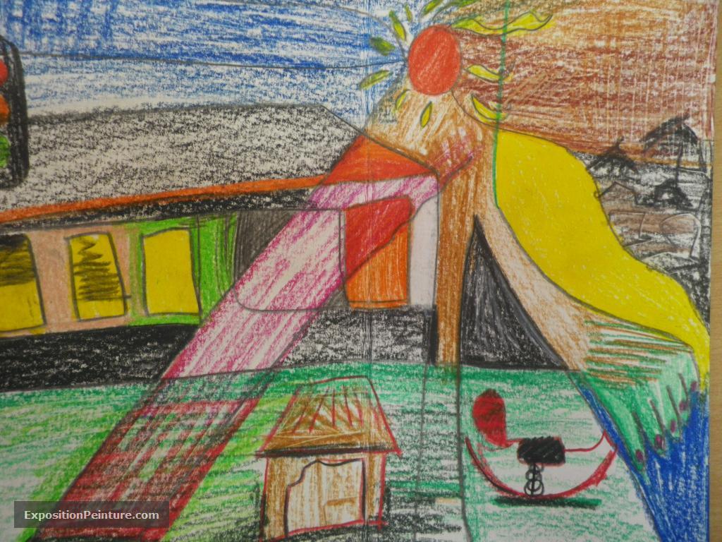 Jeux d'enfants 1, Peinture (Crayon) par MAGALI