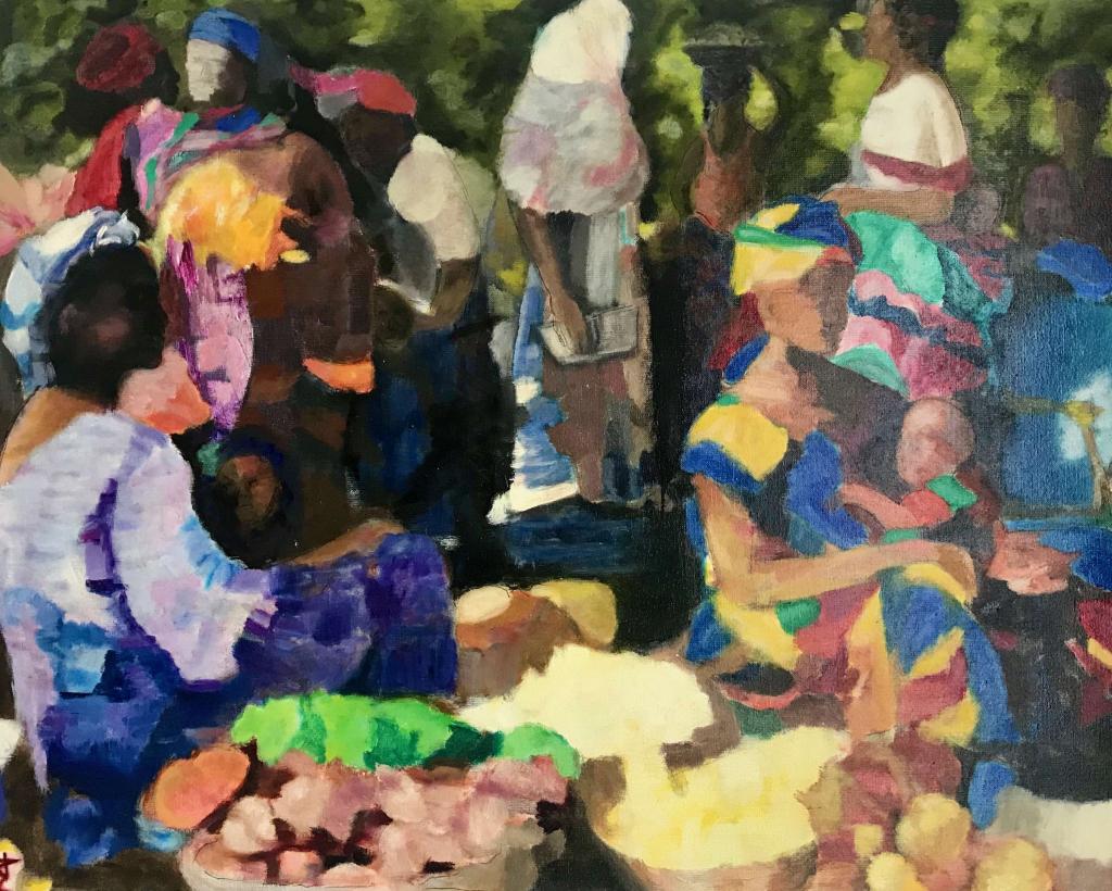Peinture jour de marché à Kaélé