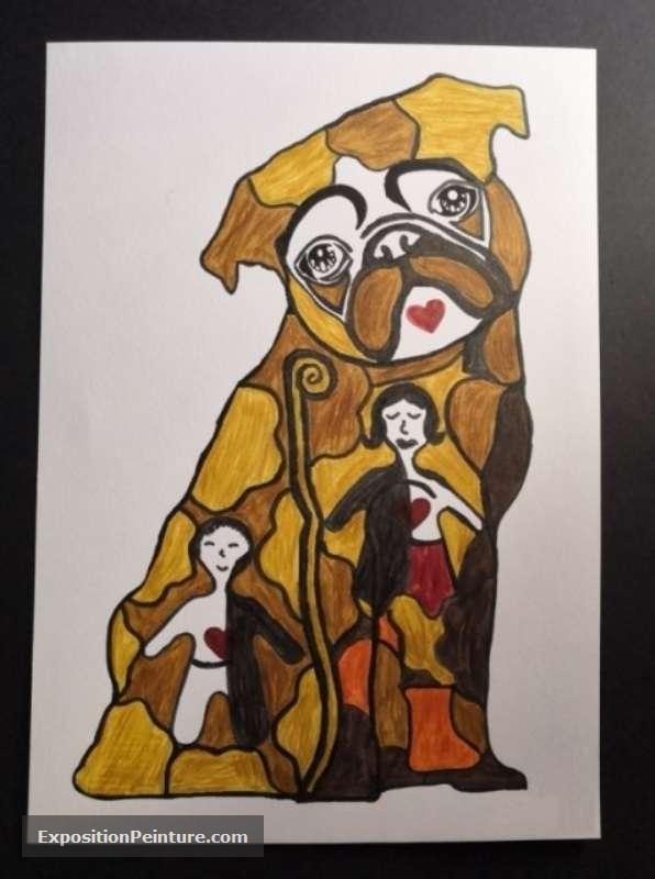 Peinture L'amour d'un chien