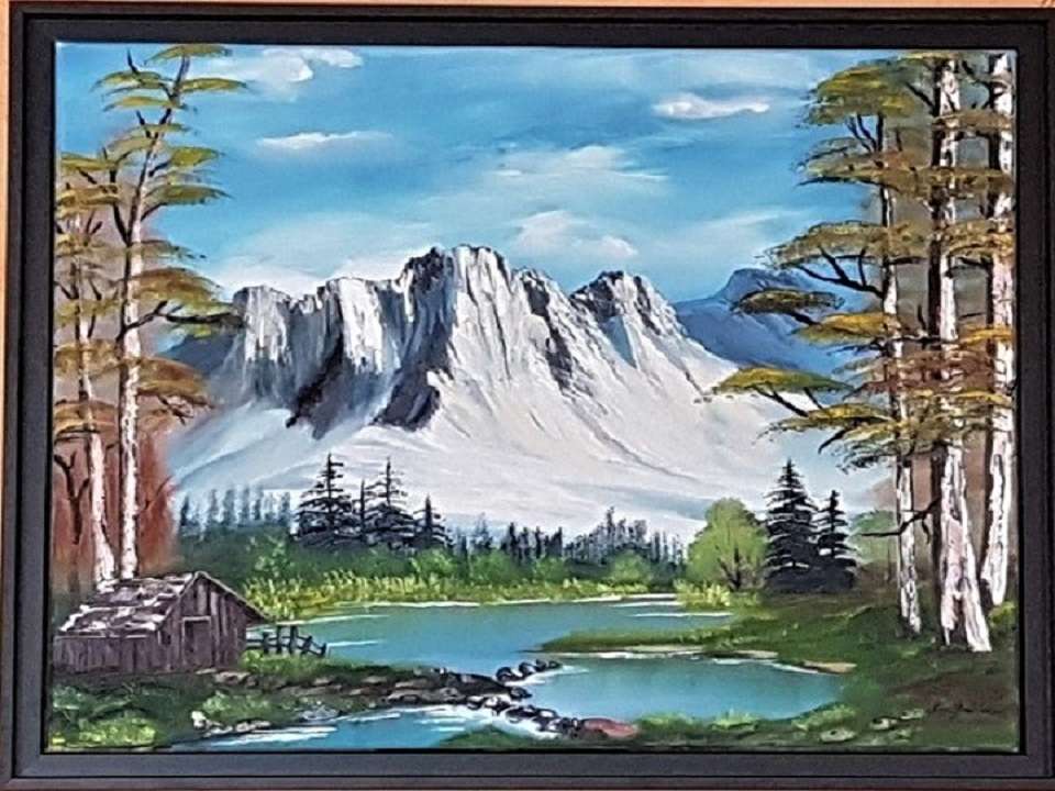 Peinture La cabane à la montagne