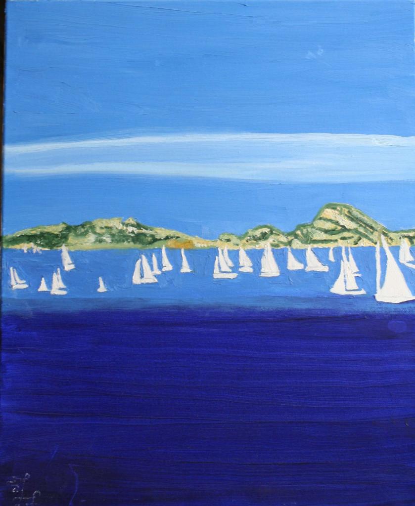 Peinture La Régate devant les îles du Frioul