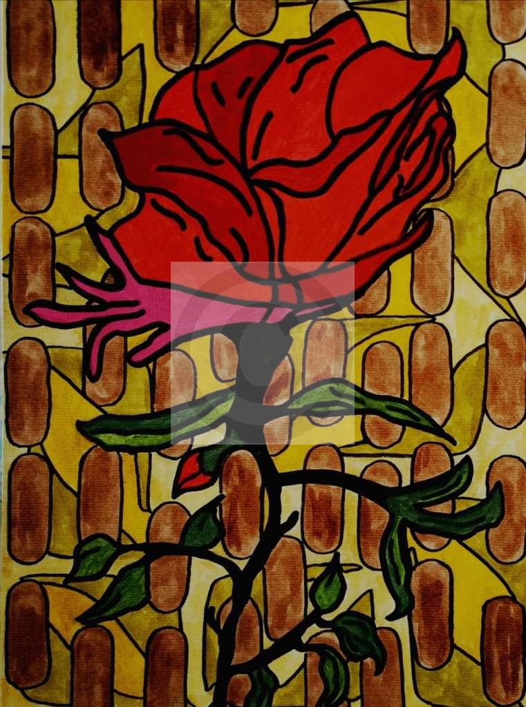 Peinture Le baise-main d'une rose