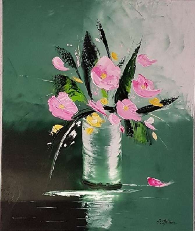 Peinture Le bouquet abstrait