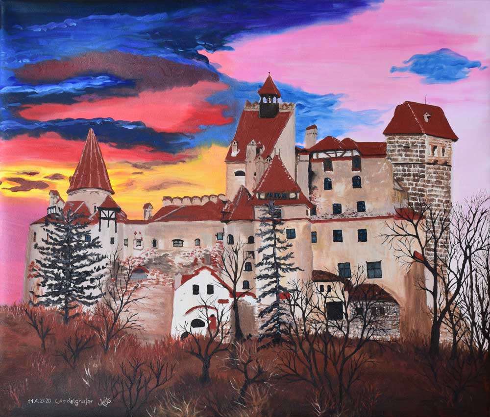 Peinture Le chateau du comte Dracula