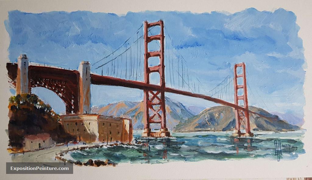Peinture le GOLDEN GATE de SAN FRANCISCO