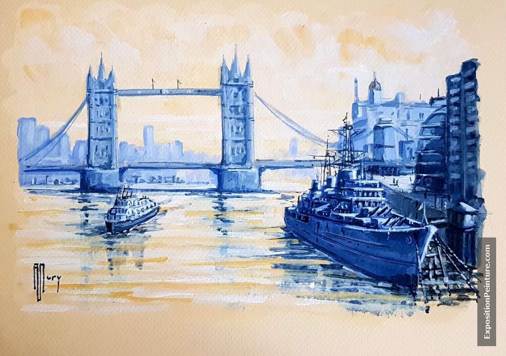 Peinture Le HMS BELFAST LONDRES
