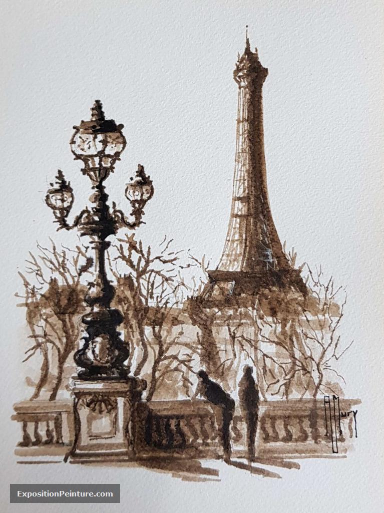 Peinture Le pont Alexandre III PARIS