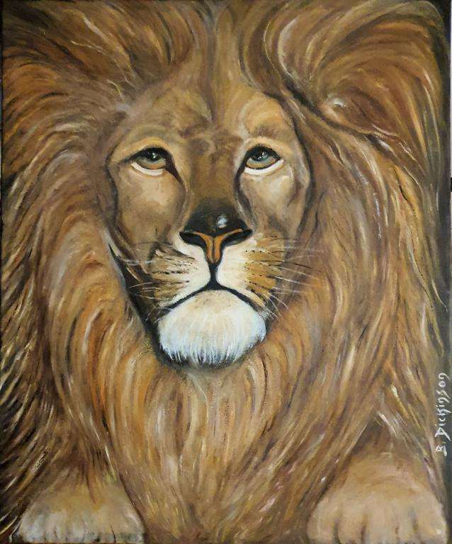 Peinture Lion d'Afrique