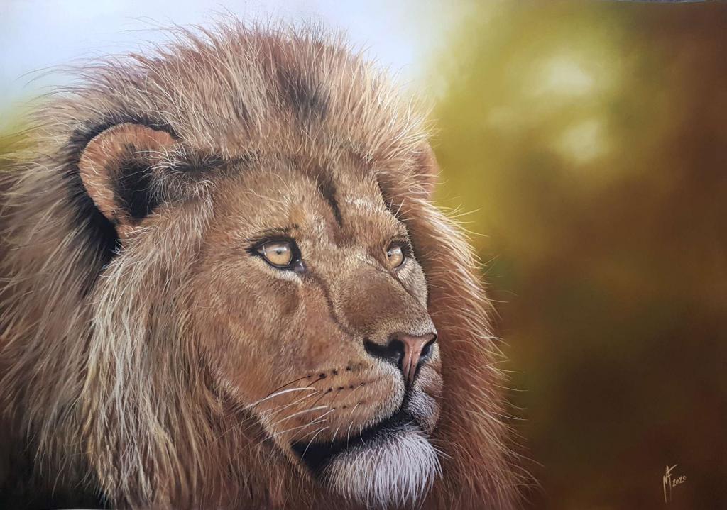 Peinture Lion - Pastel sec