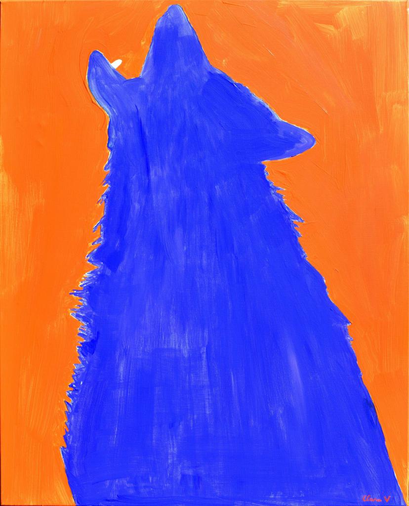 Peinture Loup bleu