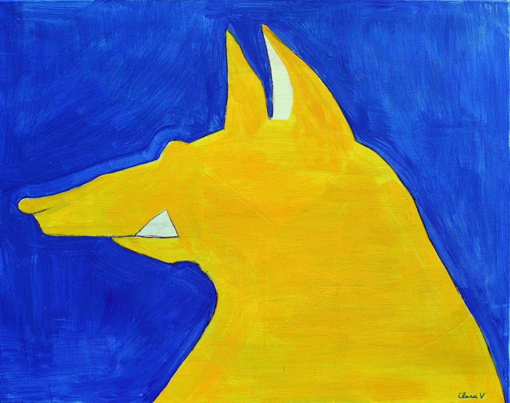 Peinture Loup jaune