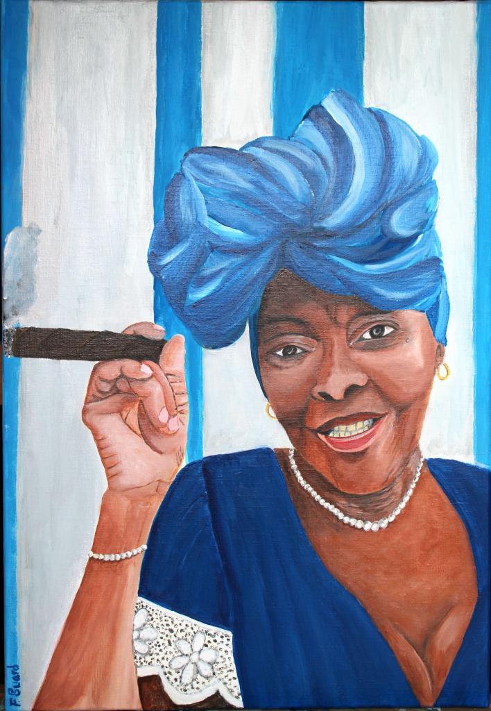 Peinture Mamie Blue Cubaine