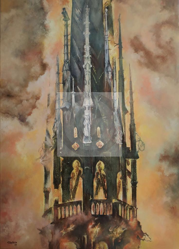 Peinture Notre Dame en llamas