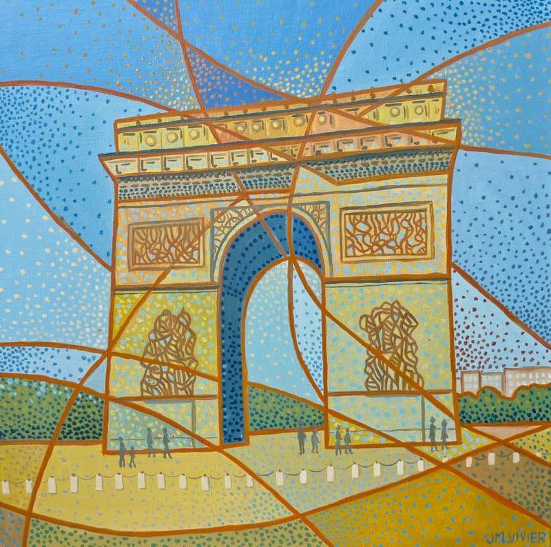 Peinture PARIS. Arc de triomphe. L'Etoile