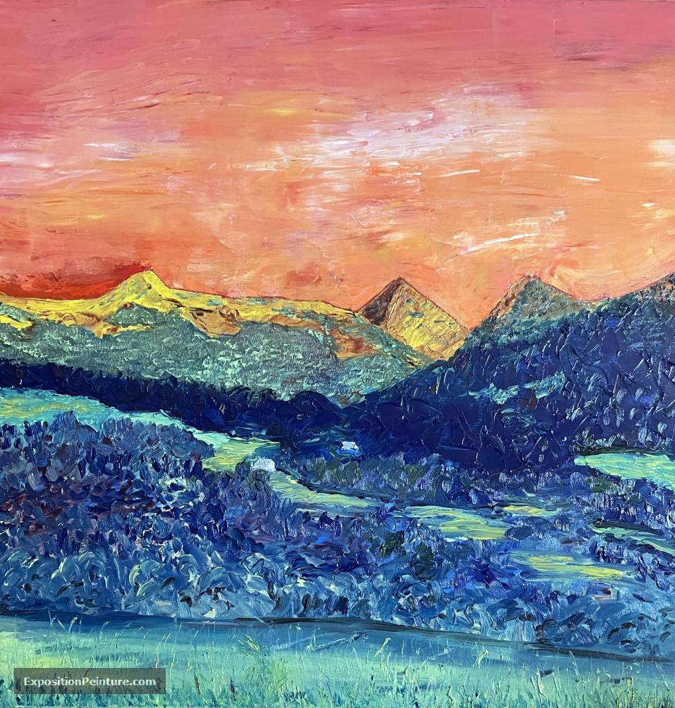 Peinture Paysage vu sur le Puy Mary