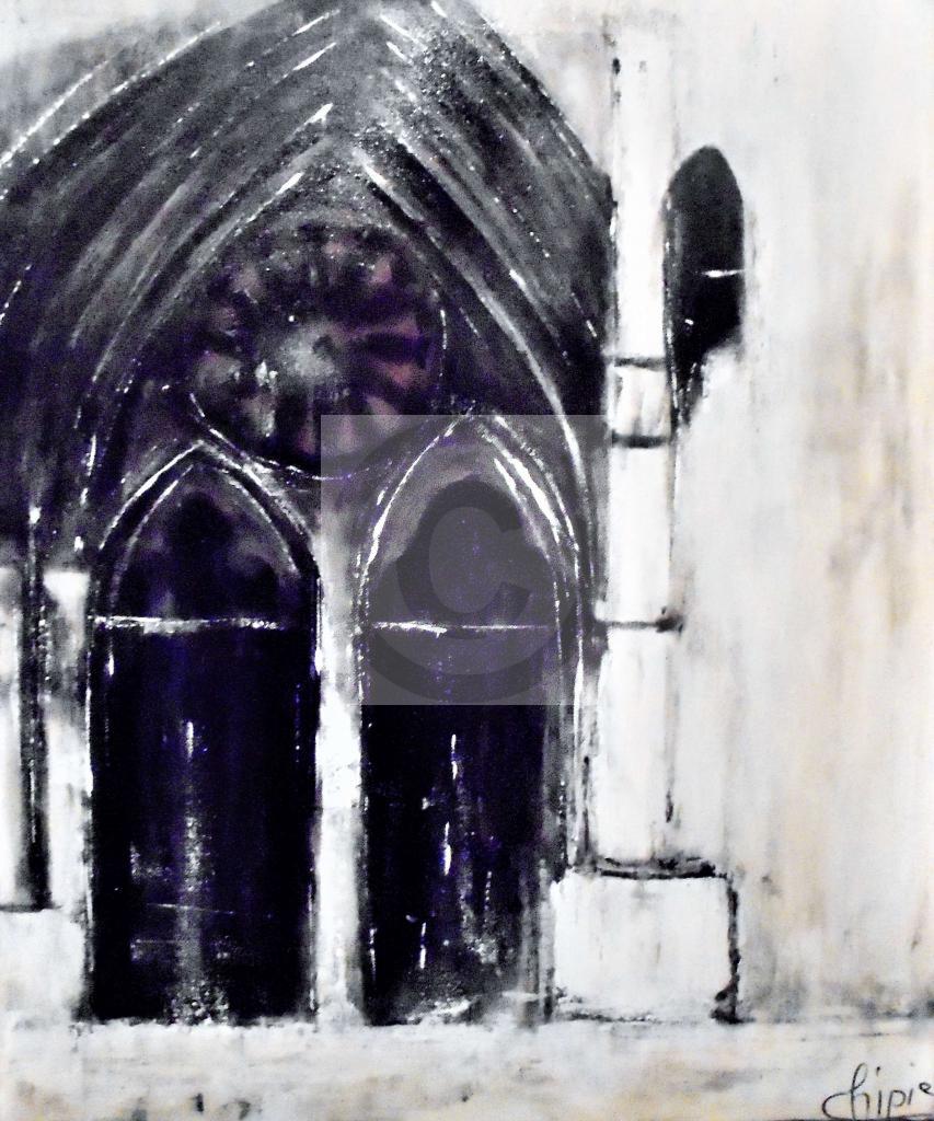Peinture portail d'église