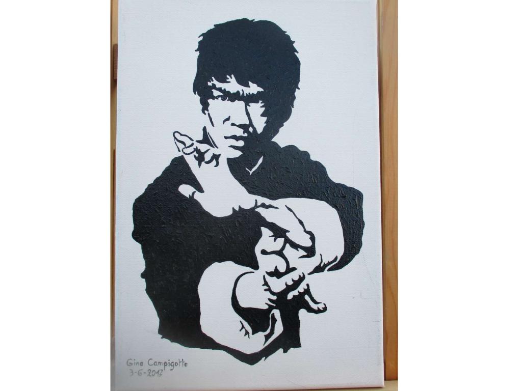 Peinture Portrait Bruce Lee  3-6-2017