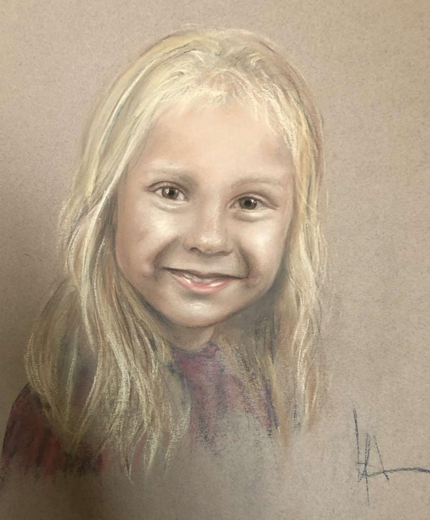 Peinture Portrait d'Aliénor au Pastel