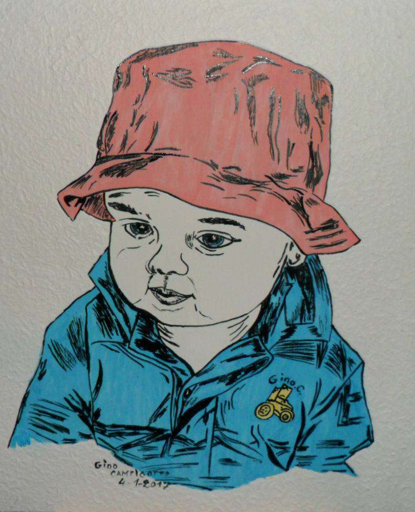 Peinture Portrait d’un enfant 4-1-2017