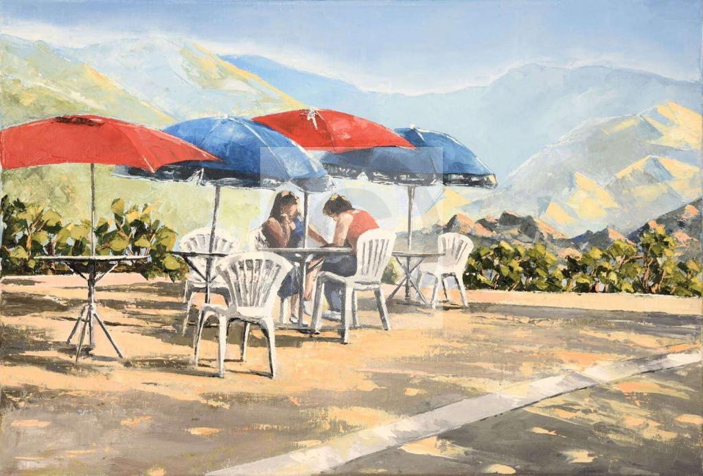 Peinture Pose-fraîcheur à la buvette (Corse)