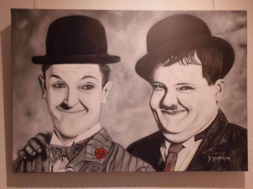 Peinture Rire avec Laurel et Hardy