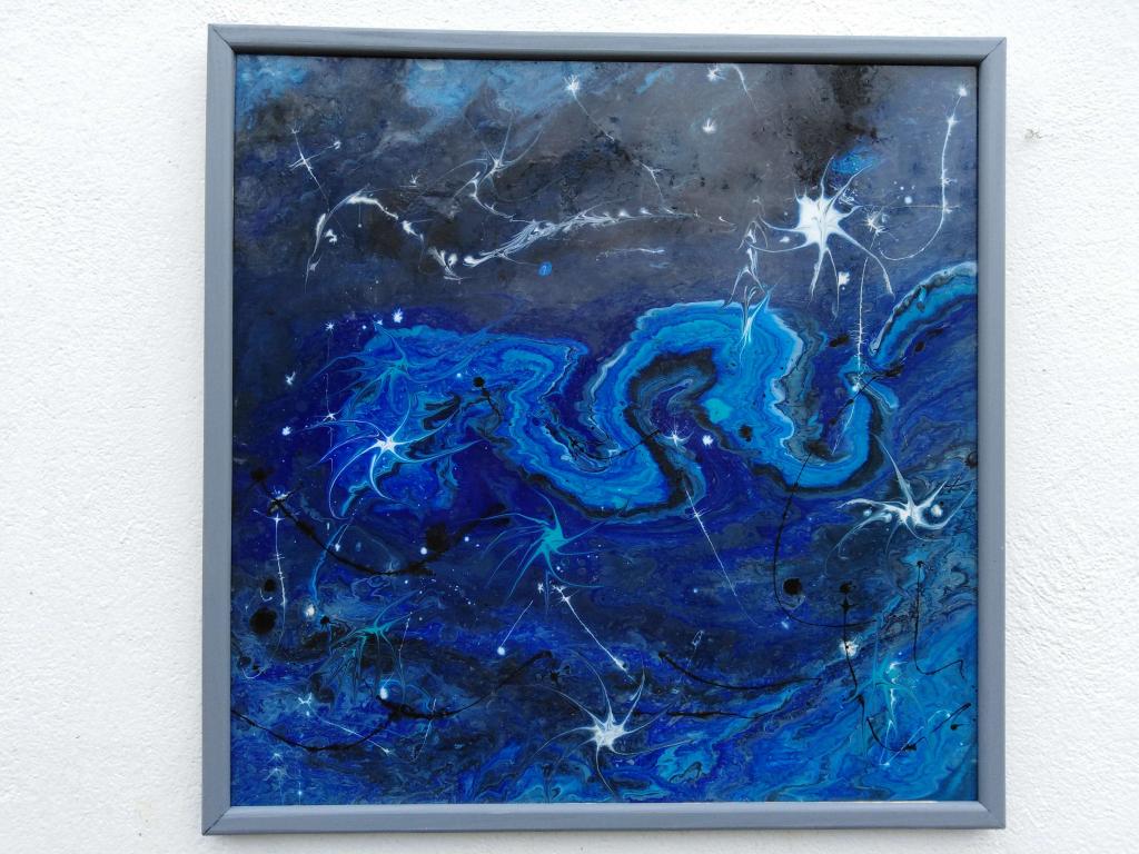 Peinture serpent bleu