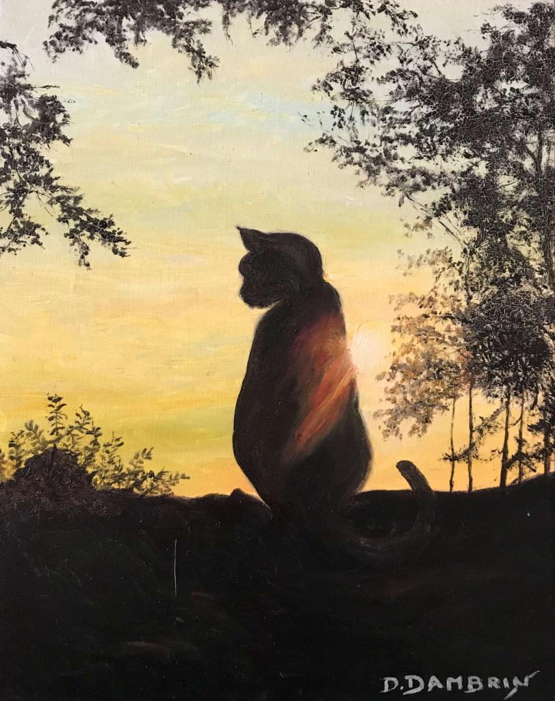 Peinture Silhouette de chat