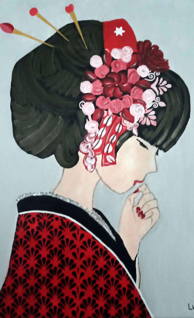 Peinture Tableau portrait japonaise