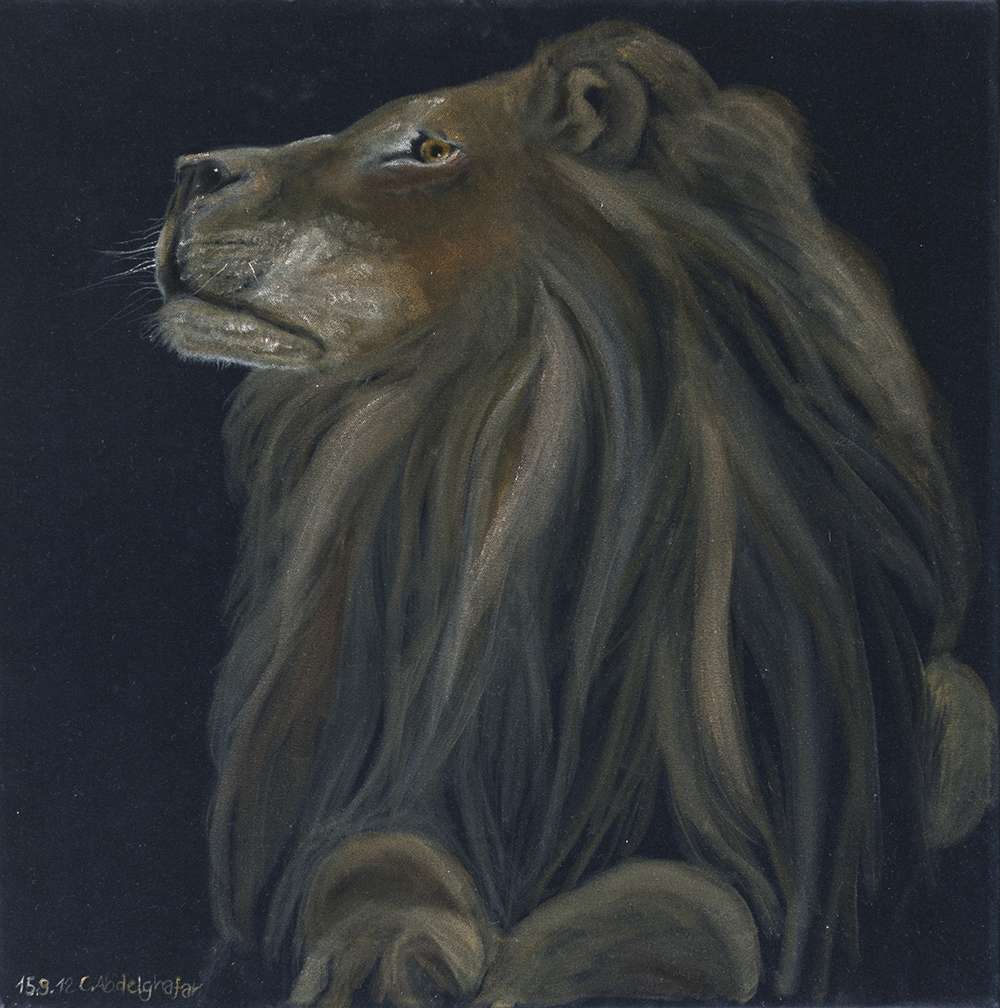 Peinture Un lion fier