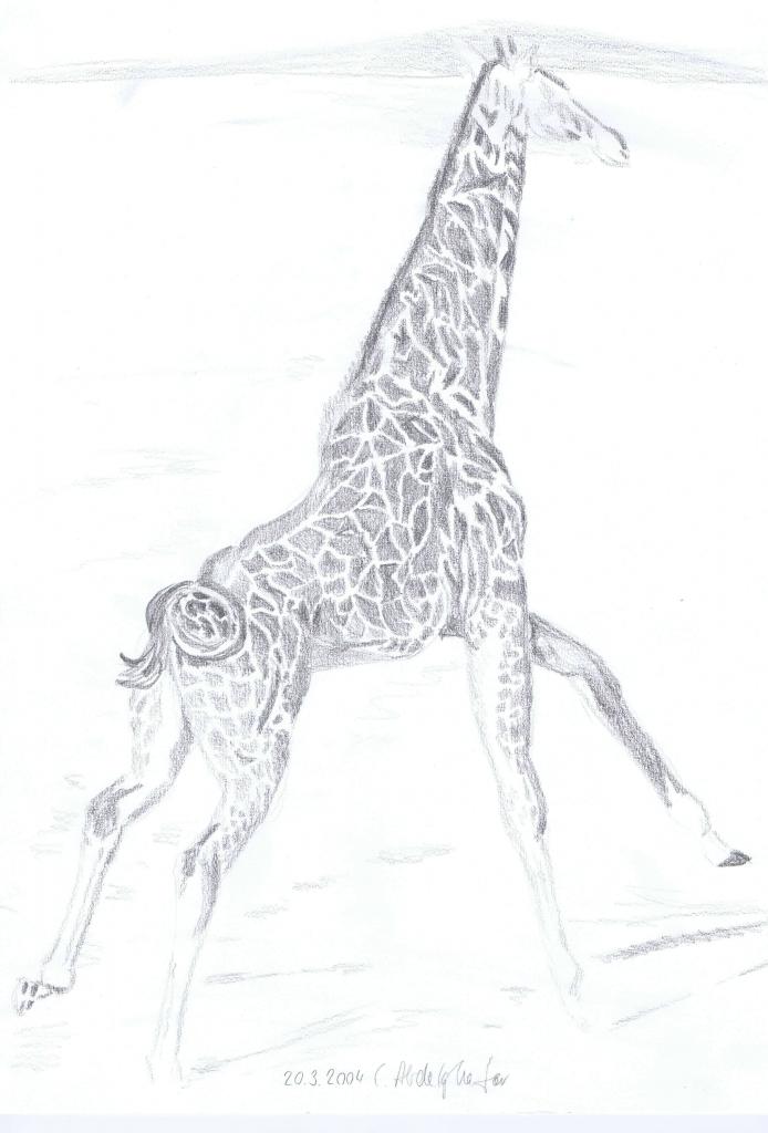 Peinture Une girafe
