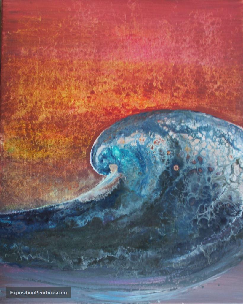 Peinture Vague sur l'océan