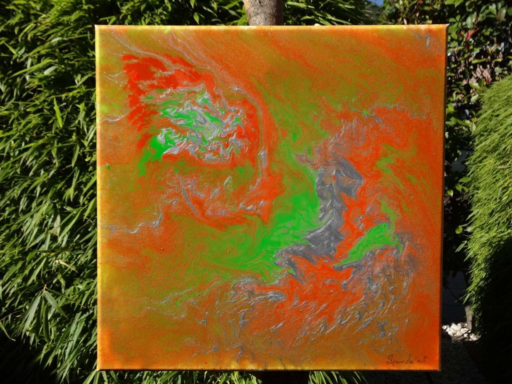 Peinture Vert et orange